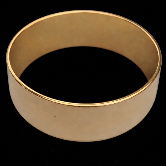 J. Crew Jewelry - Signed J. Crew Gold and Cream Bangle Bracelet 2416